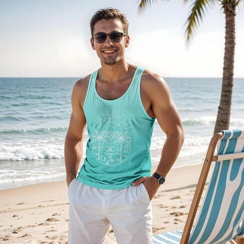 Mens Tank Tops Summer Sleeveless Shirts Beach Graphic Tank Tops Men 4th of July Tank Top Cut Off Patriotic Shirts in Saudi Arabia