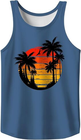 Mens Tank Tops Summer Sleeveless Shirts Beach Graphic Tank Tops Men 4th of July Tank Top Cut Off Patriotic Shirts in Saudi Arabia