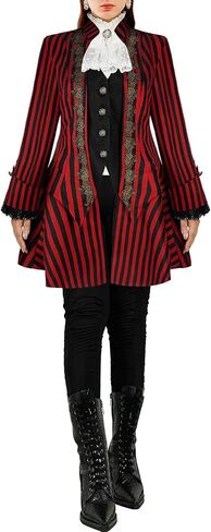Women's Medieval Pirate Jacket Embroidery Renaissance Gothic Steampunk Coat in Kuwait