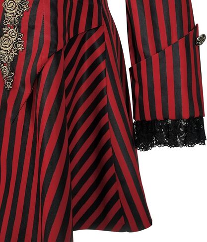 Women's Medieval Pirate Jacket Embroidery Renaissance Gothic Steampunk Coat in Kuwait