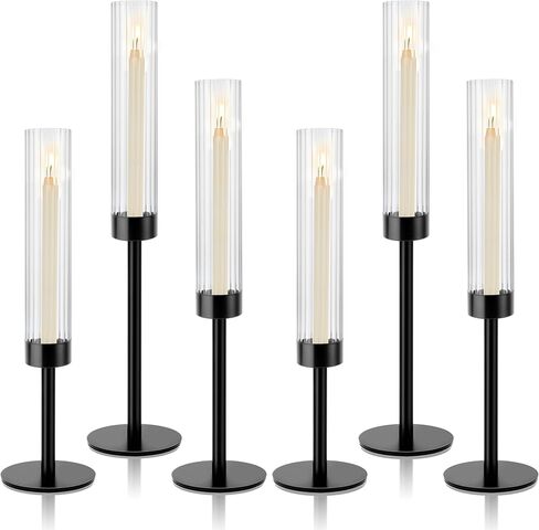 حاملي شموع إعصار الذهب ، مجموعة من 6 زجاجات زجاجية من الشمعة الشموع in Kuwait