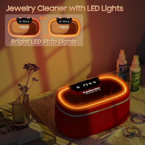 منظف ​​بالموجات فوق الصوتية مع أضواء LED وقوة قابلة للتعديل لنظارات تثبيت طقم الأسنان وساعة احترافية لتنظيف المجوهرات بالموجات فوق الصوتية مع مؤقت رقمي وديغا للحلق والقلادة in Kuwait
