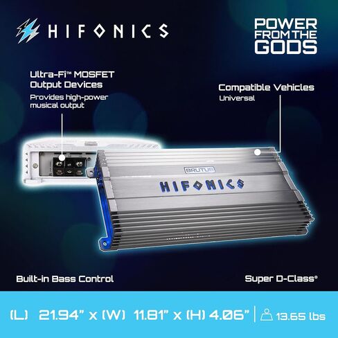 Hifonics BG-2500.1D Brutus Gamma BG Series Amp (Monoblock, 2,500 Watts Max, Super D-Class) in Kuwait