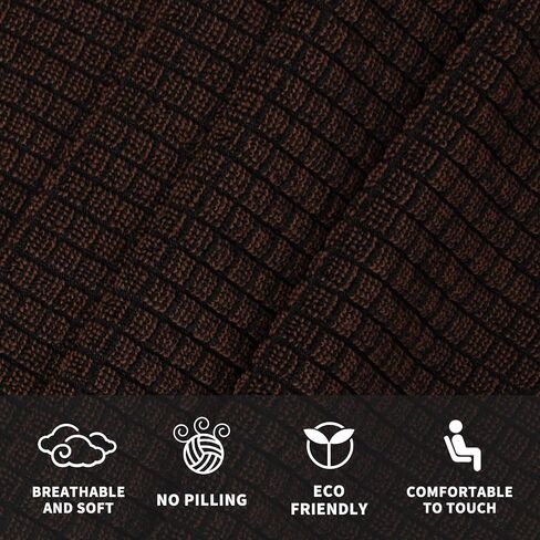 JIVINER Super Stretch Recliner Chair Covers 4 Pieces Sofa Slipcover for Reclining Chair Spandex Soft Recliner Slipcover with Pockets Recliner Furniture Protector (Recliner, Chocolate) in Kuwait