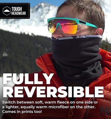 Tough Headwear Swtich Winter Neck Gaiters For Men & Women, Fleece Neck Gaiter, Fleece Neck Warmer, Ski Gaiter - Reversible in Saudi Arabia