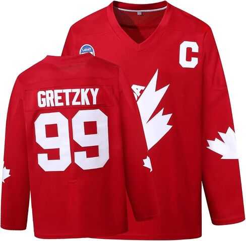 Youth #99 Gretzky Labatt Team Coupe Canada Cup Ice Hockey Jersey Stitched in Kuwait