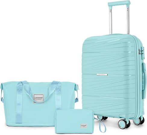 Larvender Carry On Luggage 22x14x9 Airline Airline Absorted ، 20 inclase Hardshell & Lightweight Pp على حقيبة للنساء مع عجلات الدوار Tsa قفل ، وردي فاتح in Kuwait