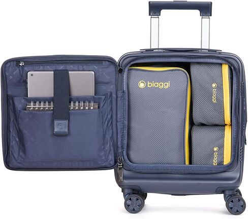 biaggi Runway Hybrid Expandable Underseat Carry-On – Lightweight TSA-Approved Polycarbonate Travel Bag, Perfect for Getaways & Long Weekends (Expandable Underseater, Navy Blue) in Saudi Arabia