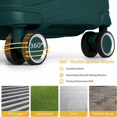 LARVENDER Carry On Luggage 22x14x9 Airline Approved, 20 Inch Hardshell & Lightweight PP Carry On Suitcase for Women with Spinner Wheels TSA Lock, Light Pink in Kuwait