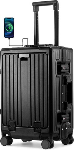 UrbanExporer Carry On Luggage 22x14x9 Airline Airtivage Airgage ، Luggage Unting مع حقائب القشرة الصلبة مقصورة 20 بوصة ، ABS+Carry Aluminium على حقائب مع عجلات الدوار ، TSA Lock 37L in Kuwait