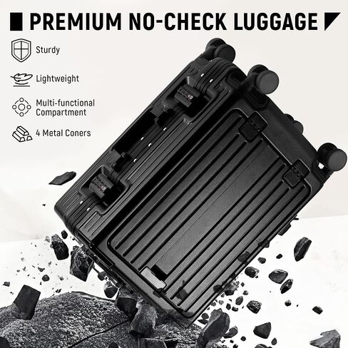 UrbanExporer Carry On Luggage 22x14x9 Airline Airtivage Airgage ، Luggage Unting مع حقائب القشرة الصلبة مقصورة 20 بوصة ، ABS+Carry Aluminium على حقائب مع عجلات الدوار ، TSA Lock 37L in Kuwait