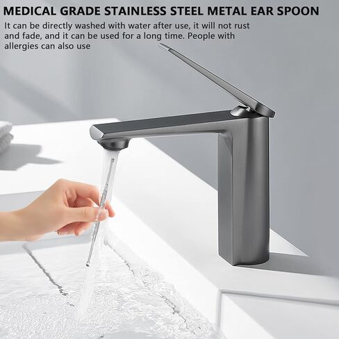 طقم إزالة شمع الأذن 8 PCS ، أدوات إزالة الأذن ذات الأذن المزدوجة ذات الرؤوس المزدوجة ، 316 لتر منظف الأذن من الفولاذ المقاوم للصدأ مع فرشاة التنظيف وصندوق تخزين ، بدلة للطفل البالغ (الفضة) in Kuwait