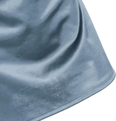 ZAFUL Women's Satin Sleeveless Spaghetti Strap Mini Dress Sexy Slip Cowl Neck Silky Cocktail Party Dresses in Saudi Arabia