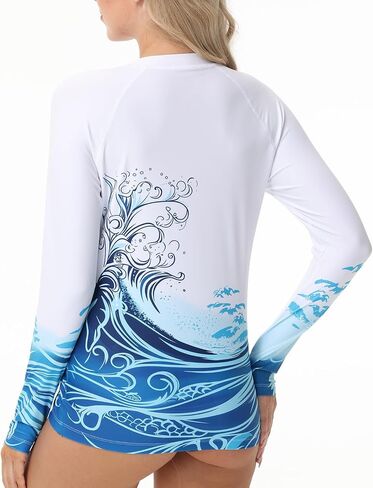 Rash Guard for Women UPF 50+ Swim Shirts 1/4 Zip Long Sleeve SPF UV Protection Shirts No Bottom Tops with Thumb Hole in Saudi Arabia