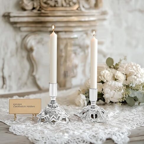 Candlestick Holders,Taper Candle Holder for Candlesticks Gold Brass Vintage Candle Metal Stick Candle Holders for Fireplace, Party, Dining,Wedding Decor,Fits 3/4 inch Thick Candle(Set of 2Pcs) in Kuwait