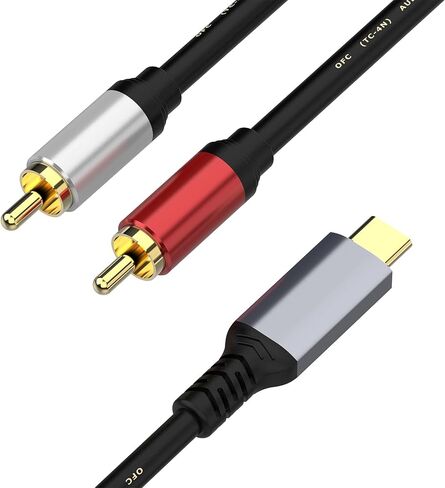 كابل مقسم صوت AUX ستيريو Y مقاس 3.5 مم إلى RCA، كابل 3.5 مم إلى RCA، محول RCA من 3.5 مم إلى 2 ذكر كابل AUX سلك AV للهواتف الذكية، MP3، الأجهزة اللوحية، مكبرات الصوت، المسرح المنزلي، HDTV (4.9FT) in Kuwait