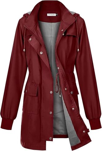 PITINAN Rain Jackets For Women Waterproof Rain Coats with Hood Lightweight Windbreaker Outdoor Womens Raincoats in Saudi Arabia
