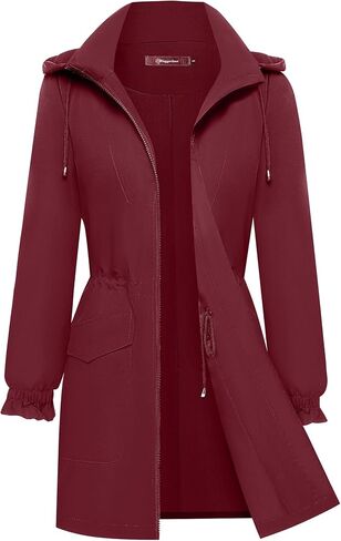 Bloggerlove Women Rain Jacket Waterproof Raincoat with Hood Lightweight Outdoor Windbreaker in Saudi Arabia