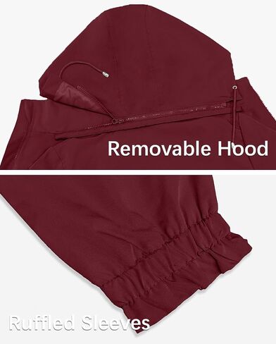 Bloggerlove Women Rain Jacket Waterproof Raincoat with Hood Lightweight Outdoor Windbreaker in Saudi Arabia