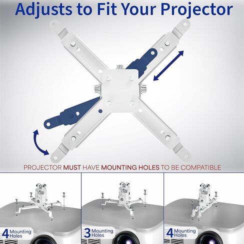 حامل جهاز عرض السقف القابل للتعديل من VIVO Universal، عرض قابل للتمديد، أبيض، MOUNT-VP06W in Kuwait