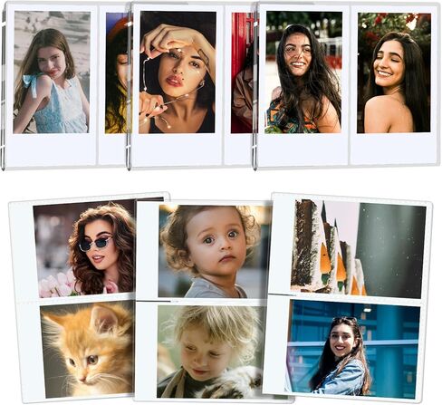 10Pack Magnetic Refrigerator Mini Picture Frames fit 2x3 Picture, Acrylic Photo Frame Compatible with Fujifilm Instax Polaroid Mini for Home Office Fridge/Locker (Clear, 1 Picture) in Kuwait