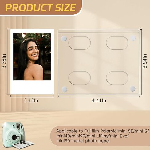 10Pack Magnetic Refrigerator Mini Picture Frames fit 2x3 Picture, Acrylic Photo Frame Compatible with Fujifilm Instax Polaroid Mini for Home Office Fridge/Locker (Clear, 1 Picture) in Kuwait