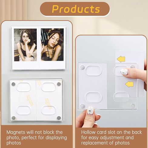 10Pack Magnetic Refrigerator Mini Picture Frames fit 2x3 Picture, Acrylic Photo Frame Compatible with Fujifilm Instax Polaroid Mini for Home Office Fridge/Locker (Clear, 1 Picture) in Kuwait