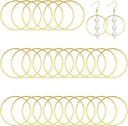 200pcs Earrings Beading Hoop 12/15/20/25mm Earring Finding Beading Hoop Earrings Hypoallergenic Round Earrings Open Bezel Pendant Frame for DIY Jewelry Making(Silver) in Kuwait