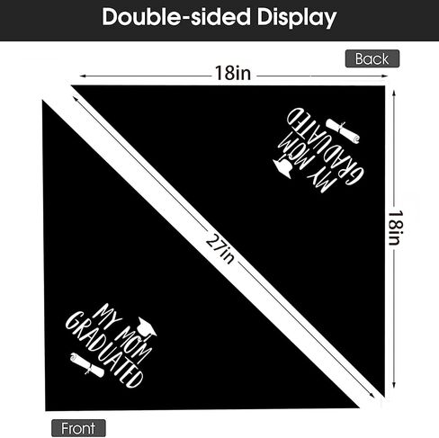 2025 Maroon Graduation Dog Bandanas Puppy Scarf - My Mom Graduated Dog Outfits - 2 Pcs Adjustable Triangle Double-Layer Reversible Pet Bandanas for Small Medium Large Dogs in Kuwait