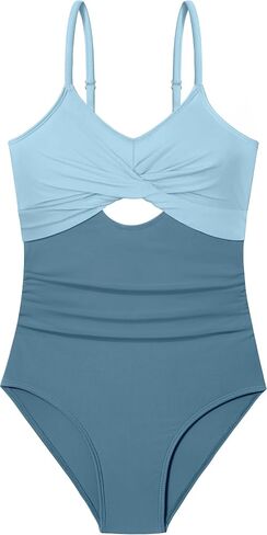 Wiqi Girls Swimsuit قطعة واحدة للسباحة تويست أشرطة قابلة للتعديل in Kuwait