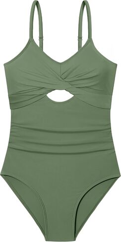Wiqi Girls Swimsuit قطعة واحدة للسباحة تويست أشرطة قابلة للتعديل in Kuwait