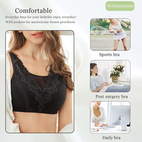 Mastectomy Bra Post Surgery Bra Pocket Bra for Breast Prosthesis Breast Forms in Kuwait