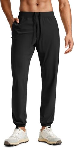 CRZ YOGA Athletic Joggers for Men - 31" Lightweight Running Training Pants with Zip Pockets and Ankle Zippers in Saudi Arabia