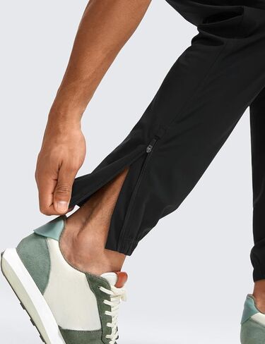 CRZ YOGA Athletic Joggers for Men - 31" Lightweight Running Training Pants with Zip Pockets and Ankle Zippers in Saudi Arabia