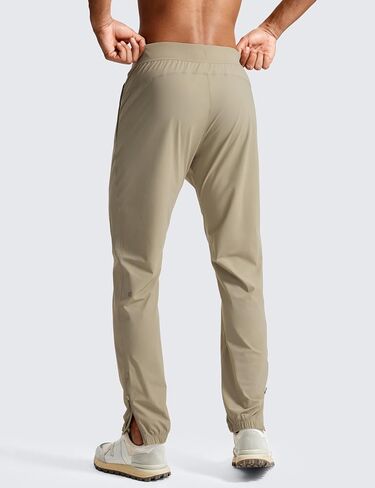 CRZ YOGA Athletic Joggers for Men - 31" Lightweight Running Training Pants with Zip Pockets and Ankle Zippers in Saudi Arabia