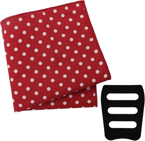Pocket Squares for Men, Polka Dots Cotton Men's Handkerchiefs with Pocket Square Holder for Wedding Party Daily Suit in Saudi Arabia