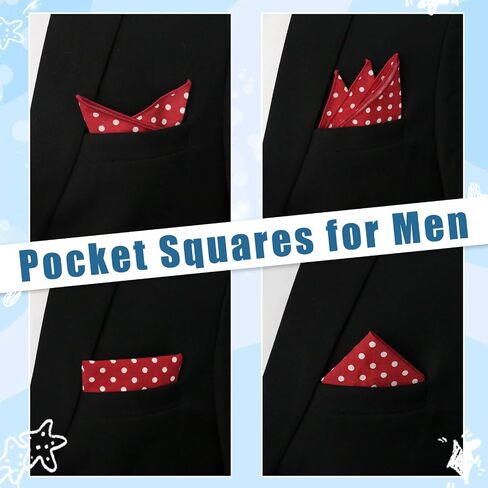 Pocket Squares for Men, Polka Dots Cotton Men's Handkerchiefs with Pocket Square Holder for Wedding Party Daily Suit in Saudi Arabia