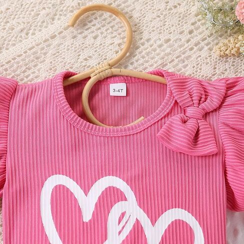 3-8 T Toddler Girls Clothing Set Set Shulk Sleeve Bow Tie Top + Floral Shorts in Kuwait