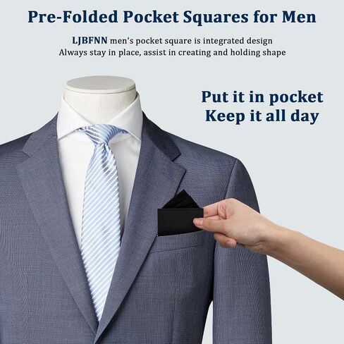 Prefolded Pocket Squares for Men, Triangles Men's Handkerchiefs Pocket Square on Card for Suit Jacket Tuxedo in Saudi Arabia