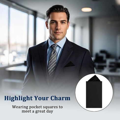 Prefolded Pocket Squares for Men, Triangles Men's Handkerchiefs Pocket Square on Card for Suit Jacket Tuxedo in Saudi Arabia