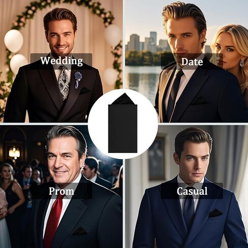 Prefolded Pocket Squares for Men, Triangles Men's Handkerchiefs Pocket Square on Card for Suit Jacket Tuxedo in Saudi Arabia