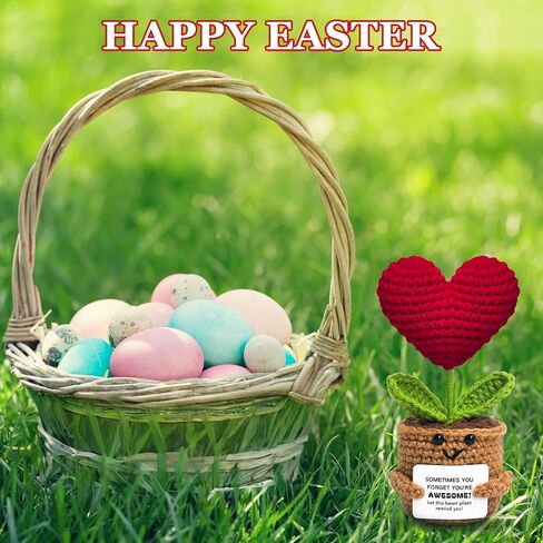 Positive Crochet Animal Heart Flower Gifts, Appreciation Gift for Coworker, Friend, Sister, Teacher, Mom - Christmas, Birthday, Thank You Gift for Women, Men in Kuwait