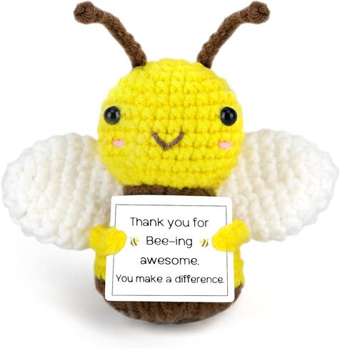 ddLUCK Mini Funny Knitted Wool Eggplant Toy with Positive Card, for Her Him, Cute Crochet Doll for Teens Kids, Cheer Up Gift for Women Men with Emotional Encouragement Card Desktop Decors in Kuwait