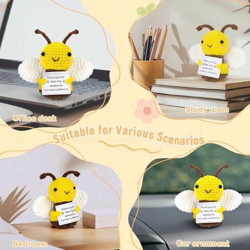 ddLUCK Mini Funny Knitted Wool Eggplant Toy with Positive Card, for Her Him, Cute Crochet Doll for Teens Kids, Cheer Up Gift for Women Men with Emotional Encouragement Card Desktop Decors in Kuwait