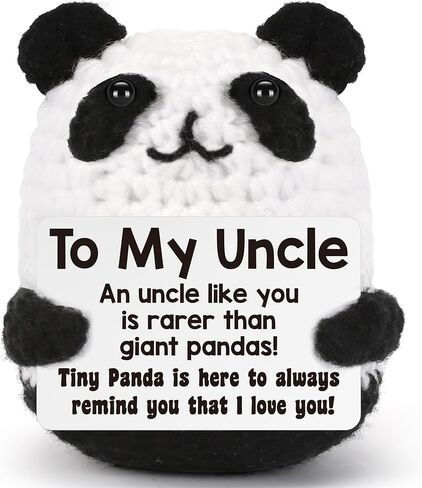 BdayPtion Uncle Gifts for Fathers Day, Birthday Best Uncle Gifts from Niece Nephew, I Love You Gift to My Favorite Uncles, Funny Handmade Crochet Animals Panda Uncles Present in Kuwait