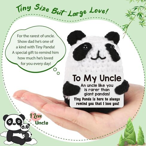 BdayPtion Uncle Gifts for Fathers Day, Birthday Best Uncle Gifts from Niece Nephew, I Love You Gift to My Favorite Uncles, Funny Handmade Crochet Animals Panda Uncles Present in Kuwait