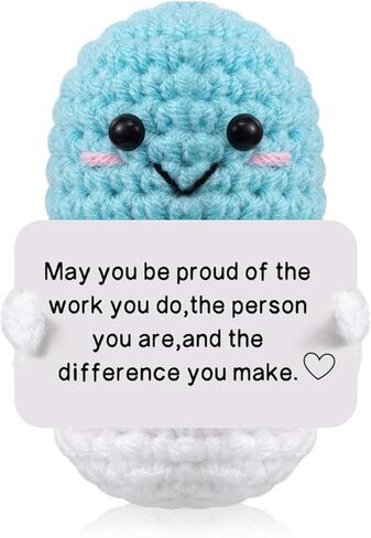Nurse Gift Pharmacy Gift Crochet Pill Doll CNA Week Nurse Appreciation Keepsake with Inspirational Card Smiling Face for Women Pharmacist Doctor RN LPN Office Decor Party Favor(Blue) in Saudi Arabia