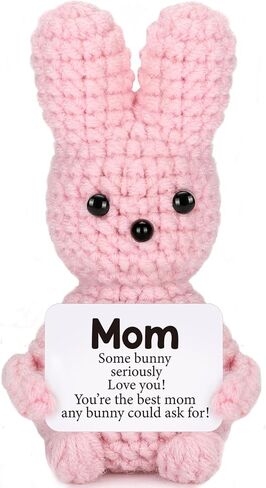 Mini Mothers Day Mom Gifts from Daughter Son Cute Handmade Crochet Pink Bunny for Mothers Birthday Gifts for Mother New Mommy Step Bonus Mom Mother in Law Cute Thoughtful Mother's Day Present Ideas in Saudi Arabia
