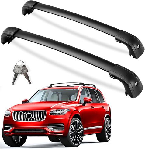 220lbs Roof Rack Cross Bars Compatible with Volvo XC90 XC-90 2016-2025, Heavy Duty Anti-Theft Lockable Aluminum Roof Rails Crossbars Rooftop Accessories Luggage Racks Carrier in Kuwait