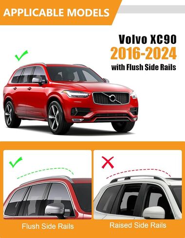 220lbs Roof Rack Cross Bars Compatible with Volvo XC90 XC-90 2016-2025, Heavy Duty Anti-Theft Lockable Aluminum Roof Rails Crossbars Rooftop Accessories Luggage Racks Carrier in Kuwait